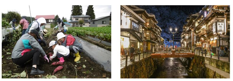 尾花沢　農業体験と銀山温泉画像