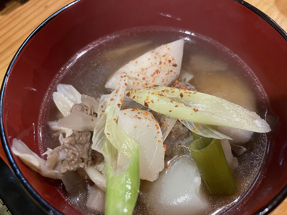 Imoni ingredients are from Obanazawa